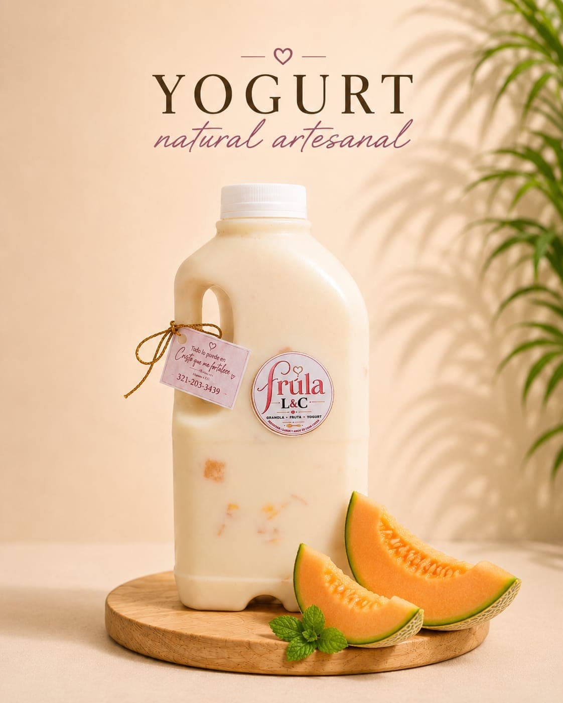 Vasito YOGURT NATURAL ARTESANAL DE MELÓN